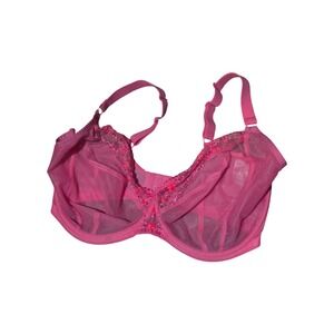 Elomi Matilda Underwire Plunge Bra Pink Star Embroidery EL8900WTY 36M US 36J UK
